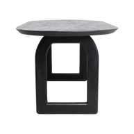 Bullnose eettafel zwart mangohout open onderstel