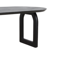 Bullnose eettafel zwart mangohout open onderstel