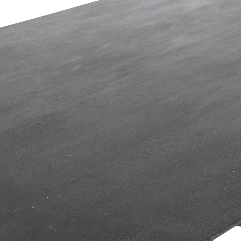 Bullnose eettafel zwart mangohout open onderstel