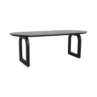 Bullnose eettafel zwart mangohout open onderstel