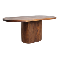 Bullnose langwerpige eettafel mangohout 180, 200 of 240 cm