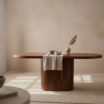 Bullnose langwerpige eettafel mangohout 180, 200 of 240 cm