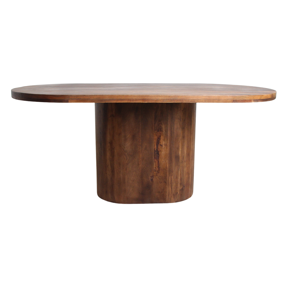 Bullnose langwerpige eettafel mangohout 180, 200 of 240 cm