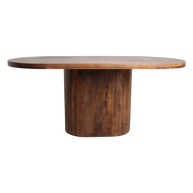 Bullnose langwerpige eettafel mangohout 180, 200 of 240 cm