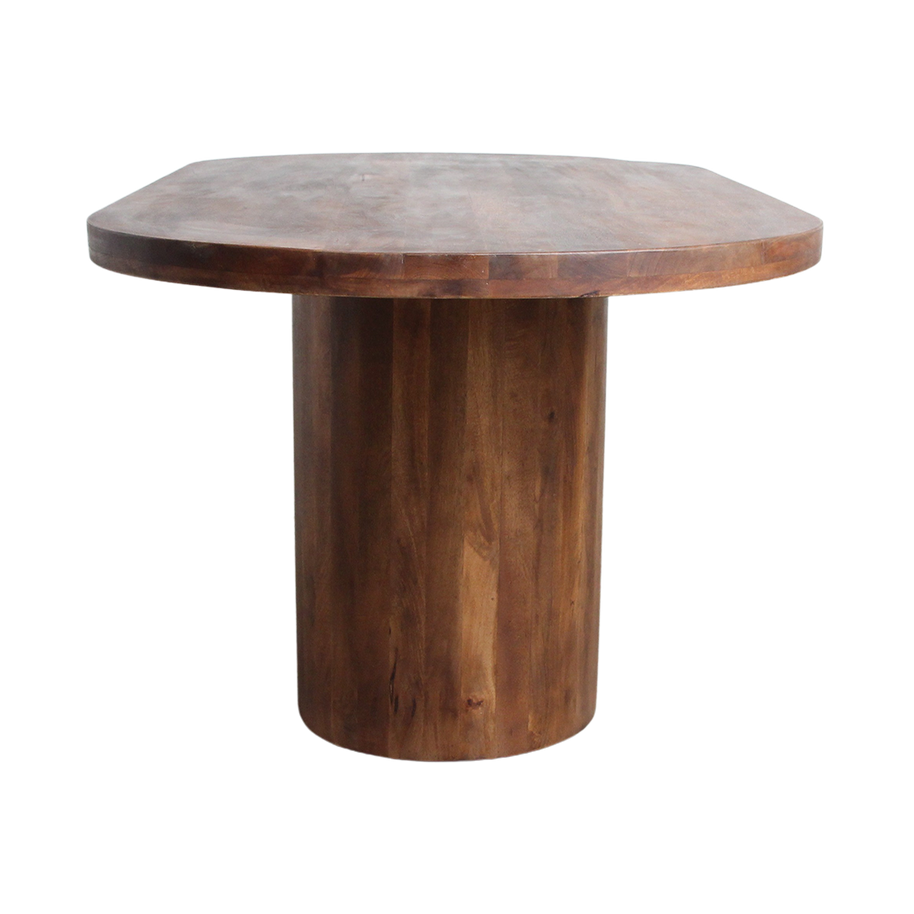 Bullnose langwerpige eettafel mangohout 180, 200 of 240 cm