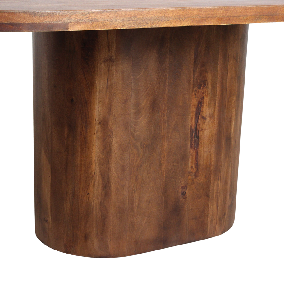 Bullnose langwerpige eettafel mangohout 180, 200 of 240 cm