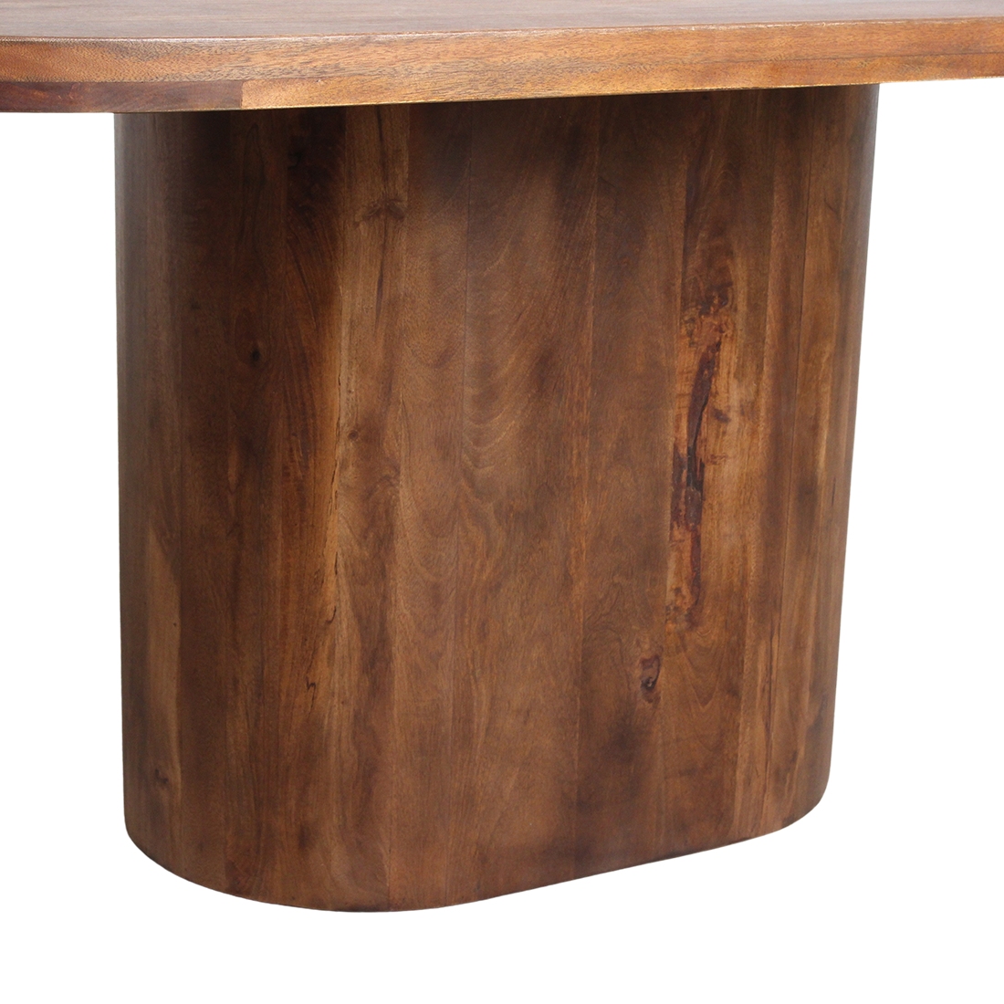 Bullnose langwerpige eettafel mangohout 180, 200 of 240 cm