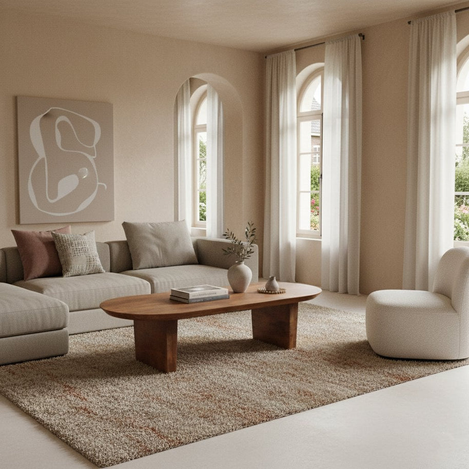 Bullnose salontafel bruin mangohout 