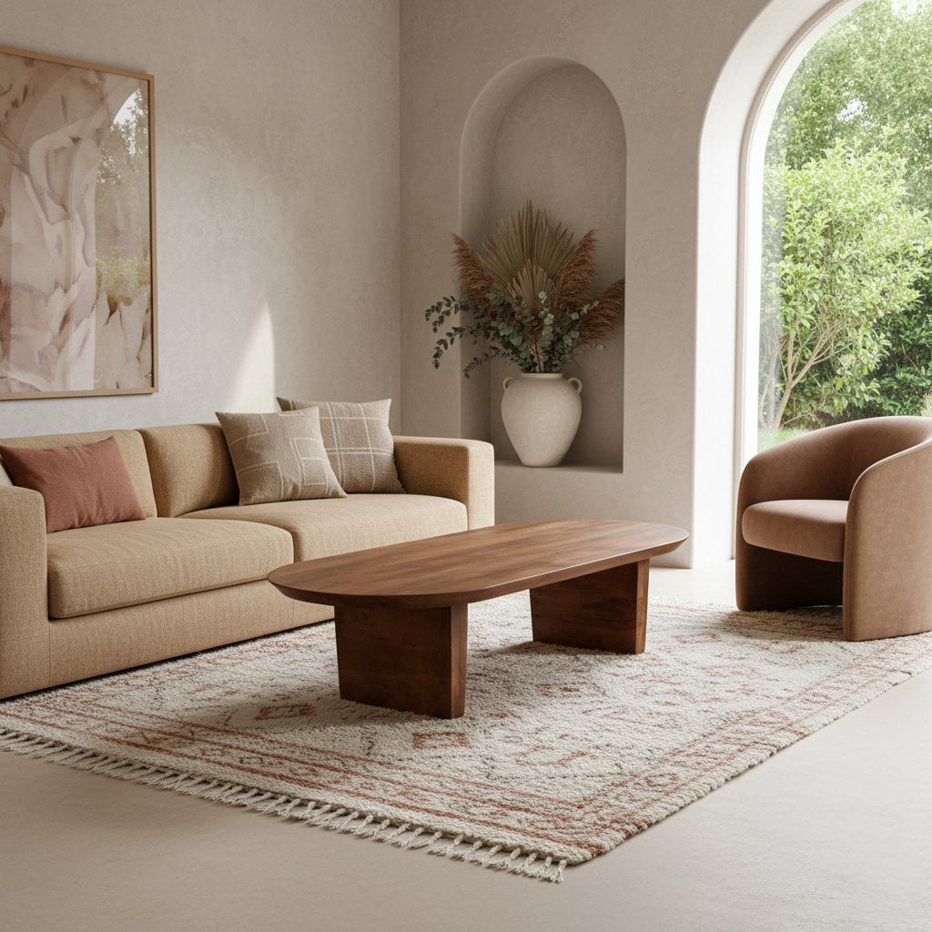 Bullnose salontafel bruin mangohout 