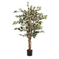 Ficus Kunstplant Groen Bont - H110 x Ø70 cm 