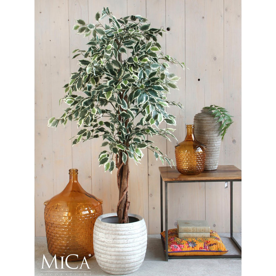 Ficus Kunstplant Groen Bont - H110 x Ø70 cm 