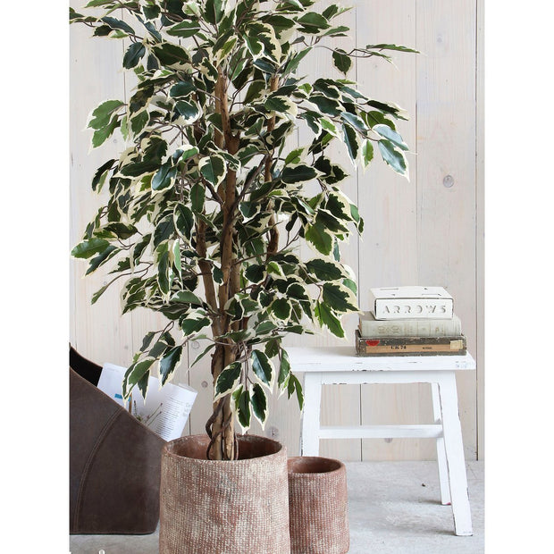 Ficus Kunstplant Groen Bont - H110 x Ø70 cm 