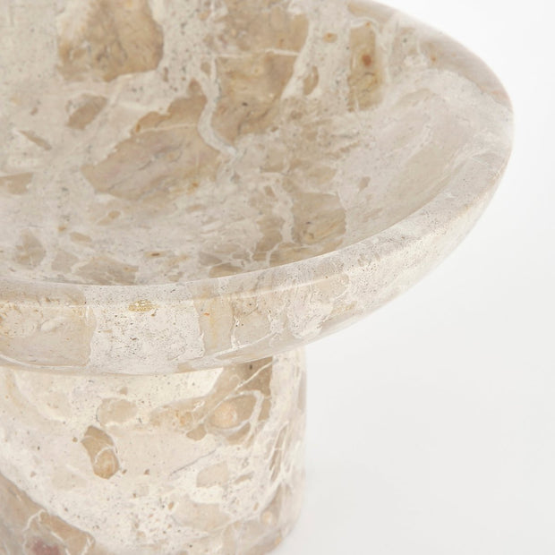Finnos Schaal op voet Marmer - Beige