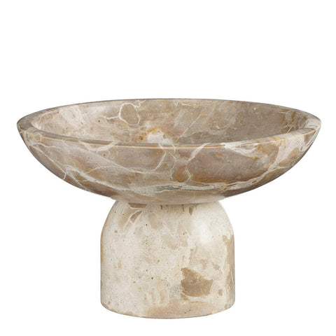 Finnos Schaal op voet Marmer - Beige