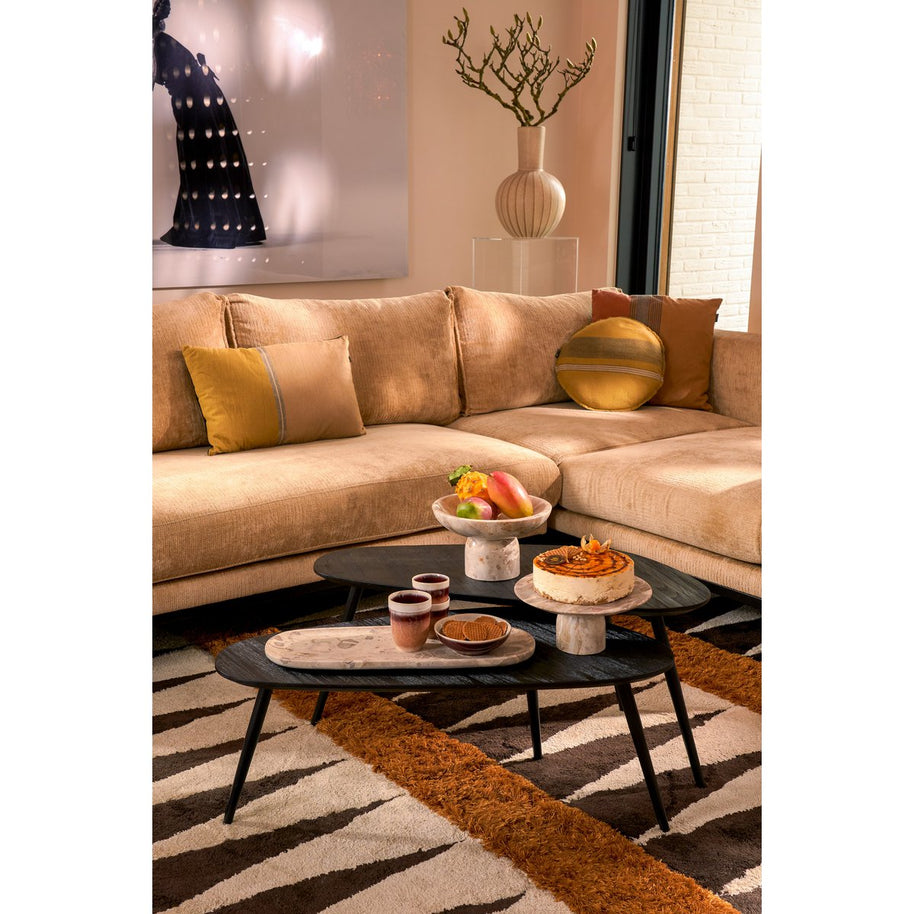 Finnos Schaal op voet Marmer - Beige