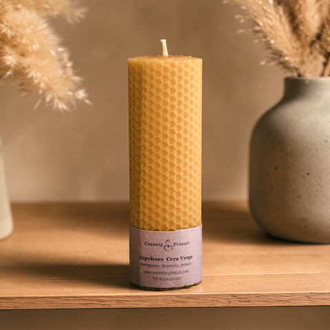 100% natuurlijke kaars van bijenwas 15x5 cm