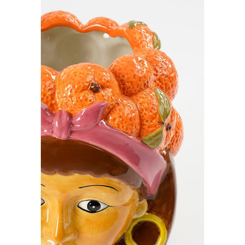 Funny Bloempot - L20 x B20 x H22 cm - Dolomiet - Oranje