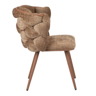 Gevlochten rockstoel karamel bruin (set van 2)