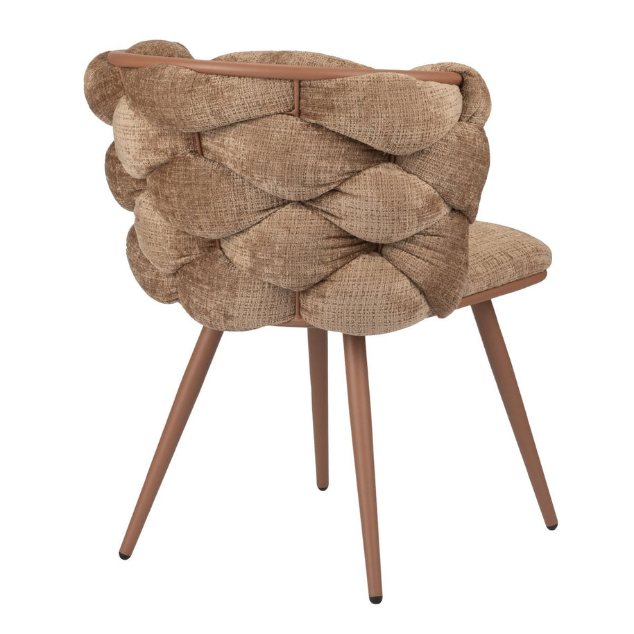 Gevlochten rockstoel karamel bruin (set van 2)