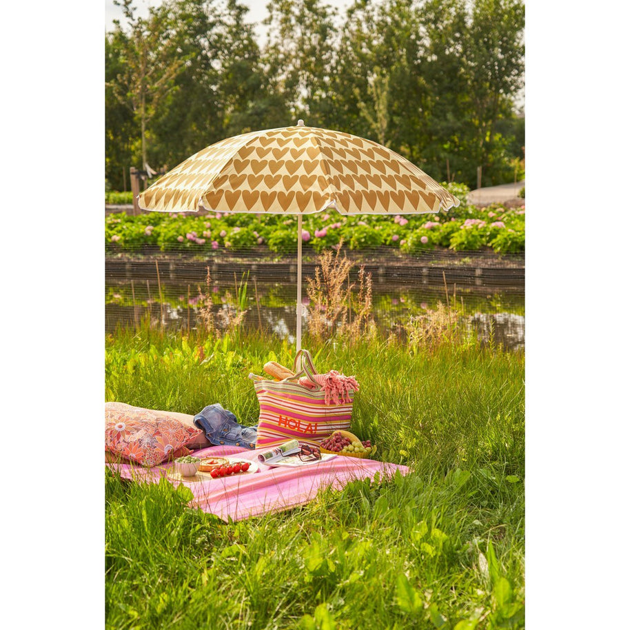 Harten Strandparasol - Bruin - H180 x Ø160 cm 