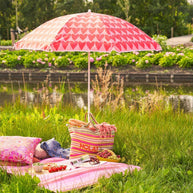 Harten Strandparasol - Roze - H180 x Ø160 cm