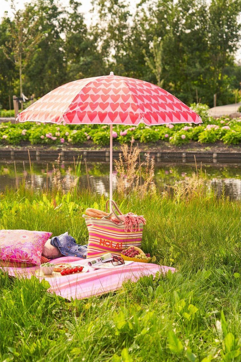 Harten Strandparasol - Roze - H180 x Ø160 cm