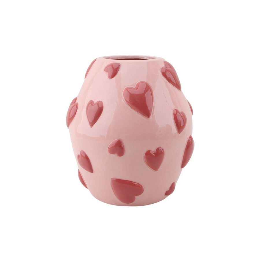 Harten Vaas - Roze/Rood - 16x16x17,5 cm