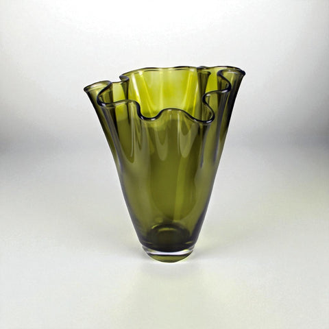 Mondgeblazen vaas olijfgroen