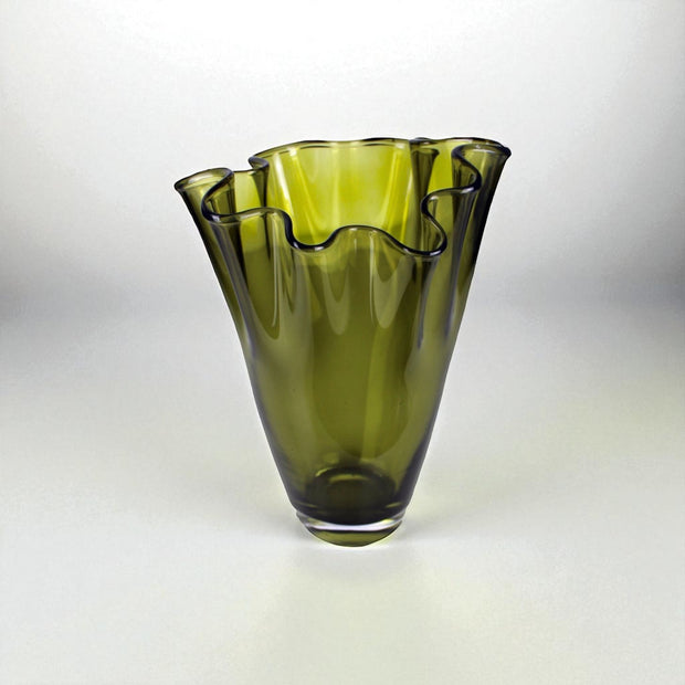 Mondgeblazen vaas olijfgroen