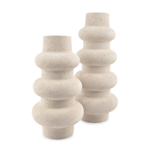 Keramieken organische vaas Tubo gebroken wit