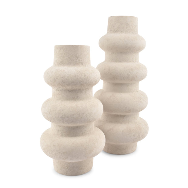 Keramieken organische vaas Tubo gebroken wit