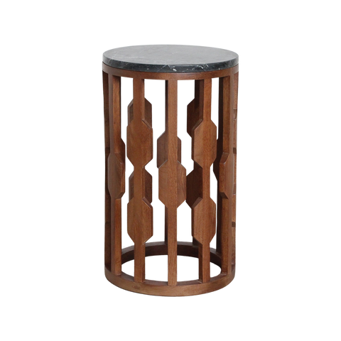 Lampung bijzettafel marmer zwart - 40x40x50 cm