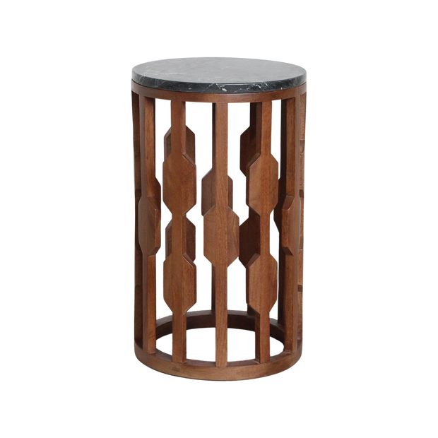 Lampung bijzettafel marmer zwart - 40x40x50 cm