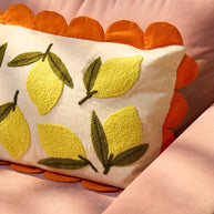 Lemons Sierkussen citroen - Katoen - Off-White, Geel, Oranje