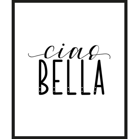 Zwart-witte lijstfoto “Ciao Bella” in houten frame – stijlvolle wanddecoratie van Queence.
