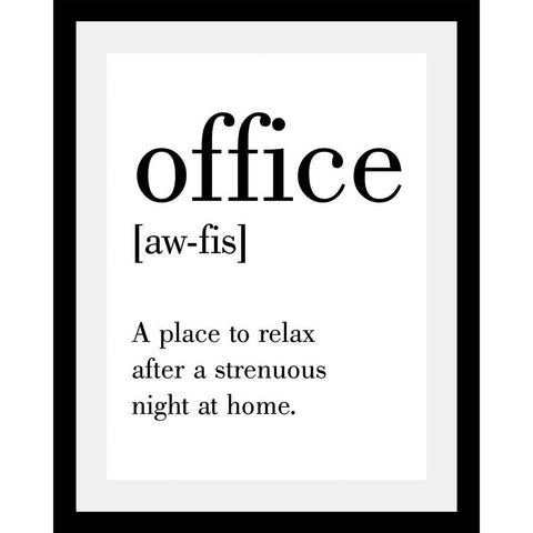 Zwart-witte lijstfoto “Kantoor” in houten frame – stijlvolle wanddecoratie van Queence.