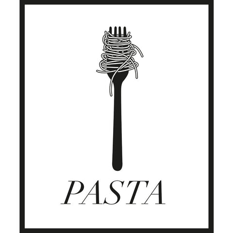 Zwart-witte lijstfoto “Pasta” in houten frame – stijlvolle wanddecoratie van Queence.