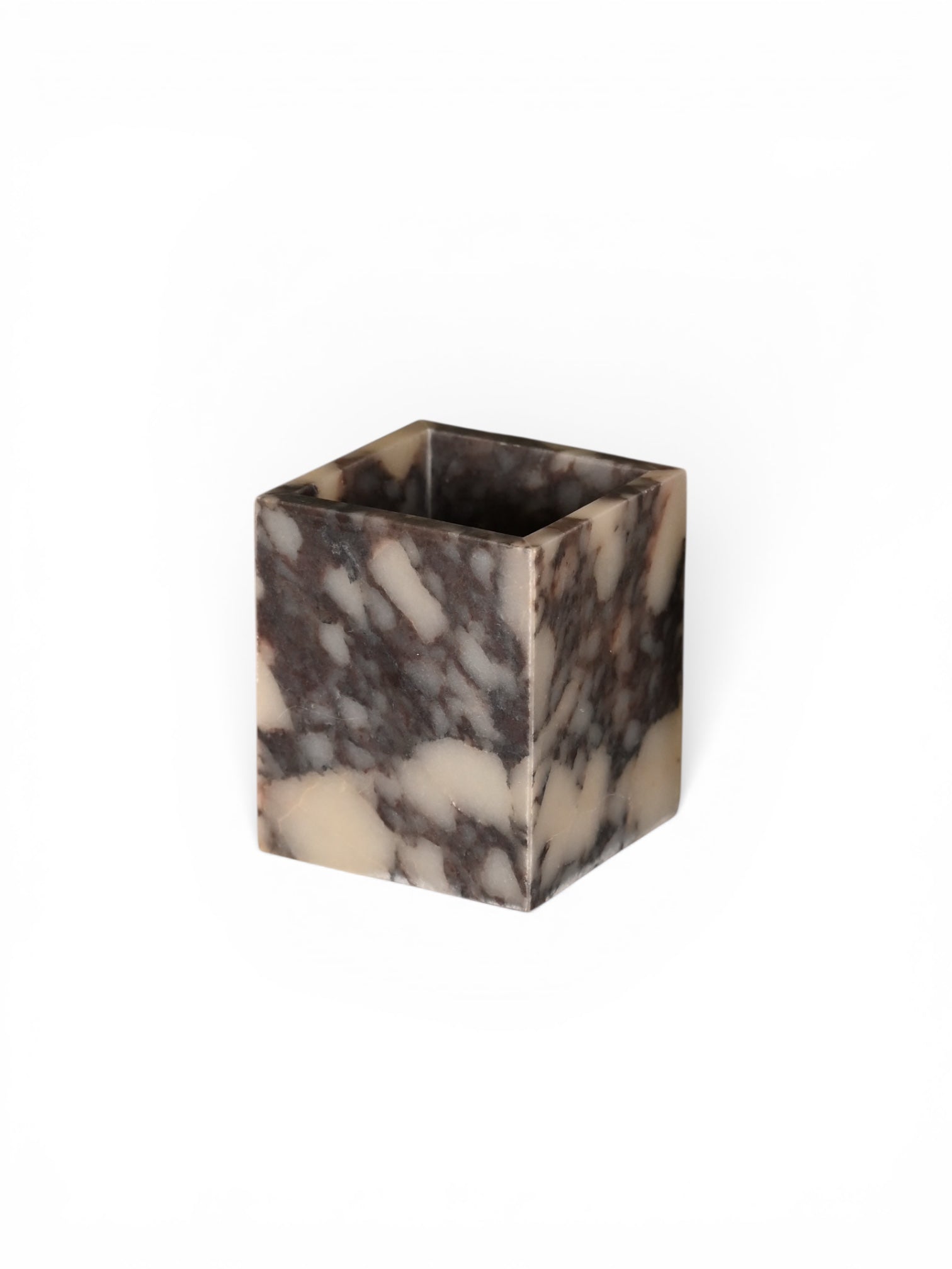 Luxe Vierkante Waxinehouder - Calacatta marmer grijs/wit