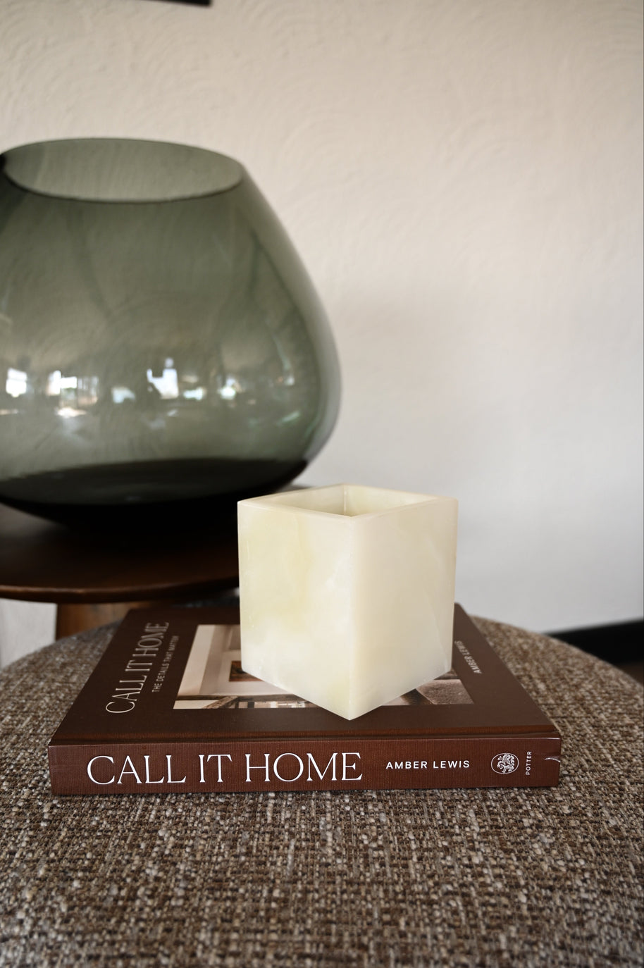 Luxe Vierkante Waxinehouder - Onyx Groen