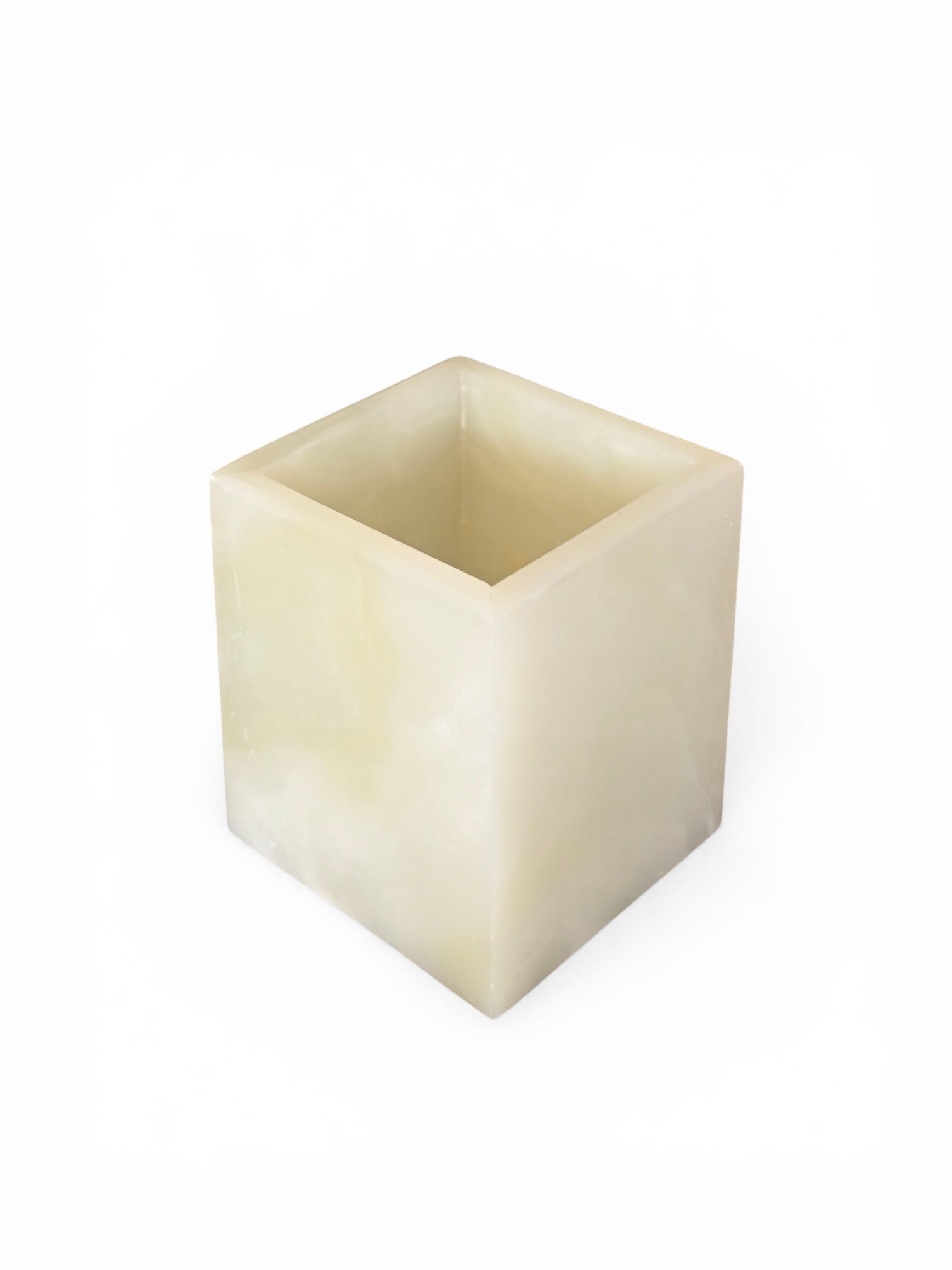 Luxe Vierkante Waxinehouder - Onyx Groen