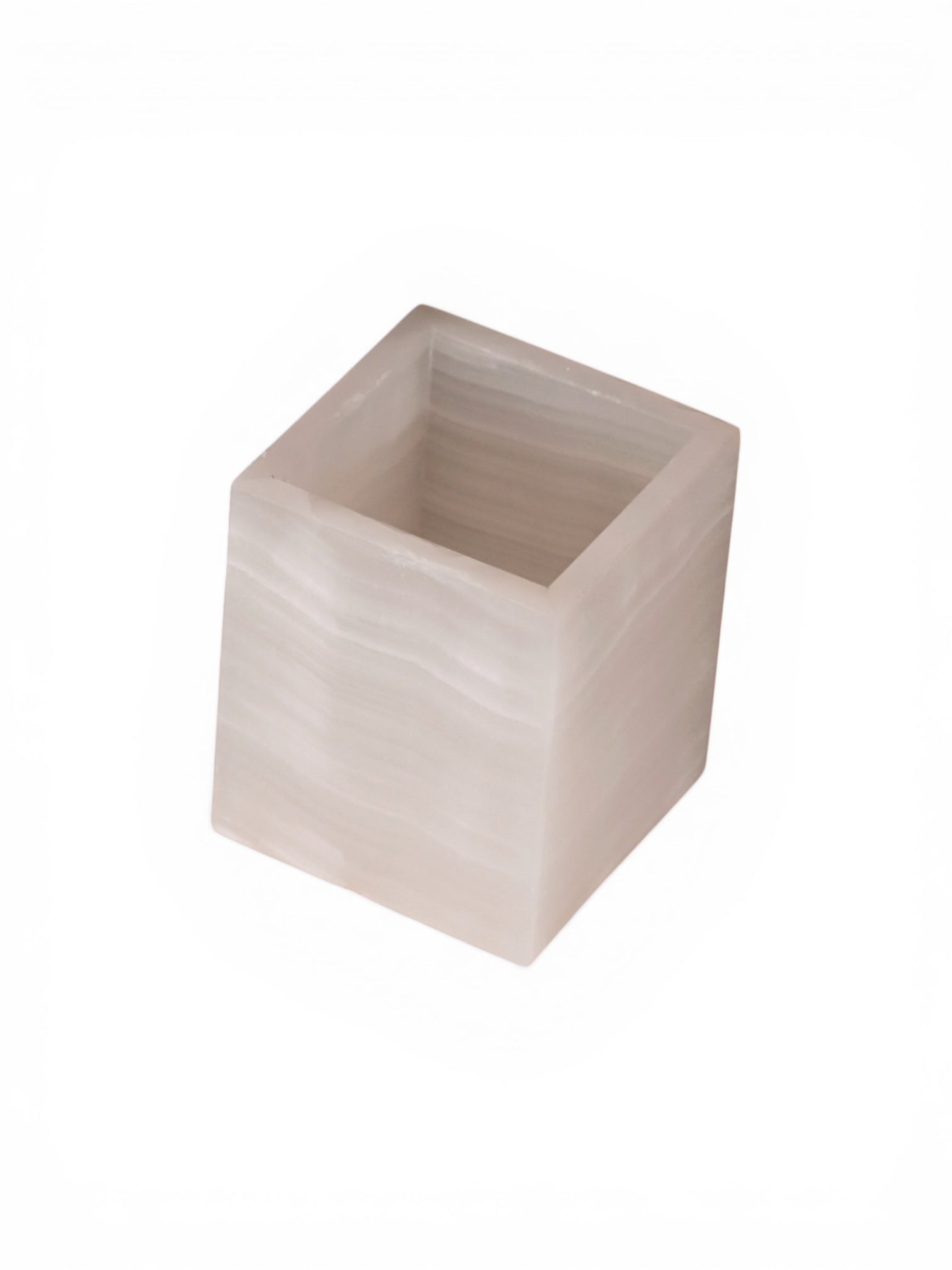 Luxe Vierkante Waxinehouder - Onyx Wit