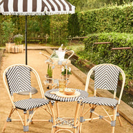 Osborn Parasol - H238 x Ø220 cm - Zwart, Wit