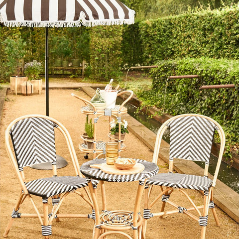Osborn Parasol - H238 x Ø220 cm - Zwart, Wit