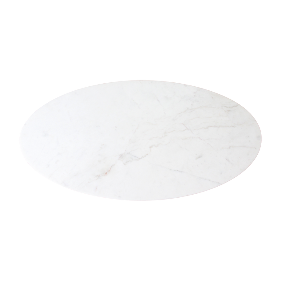 Ovale marmeren salontafel - Wit - 120x60x38 cm