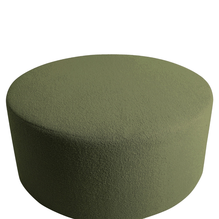 PTMD Evie poef Teddy groen 90x90x40 cm