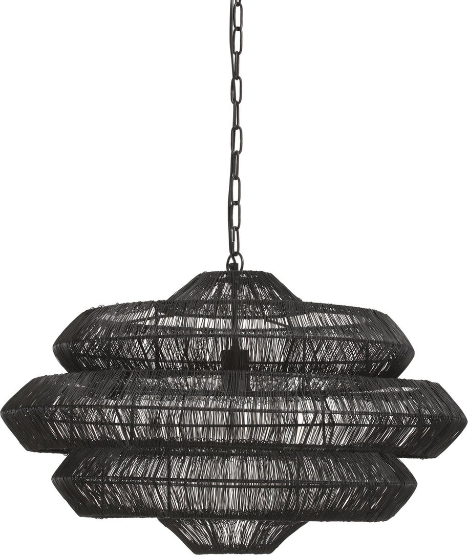 PTMD Jeff Hanglamp - H44 x Ø69 cm - Metaal - Zwart