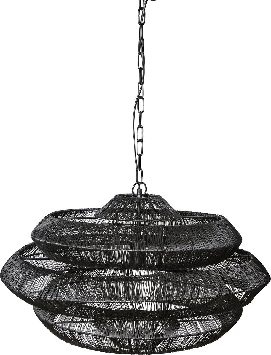 PTMD Jeff Hanglamp - H44 x Ø69 cm - Metaal - Zwart
