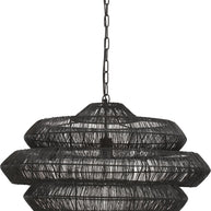 PTMD Jeff Hanglamp - H44 x Ø69 cm - Metaal - Zwart