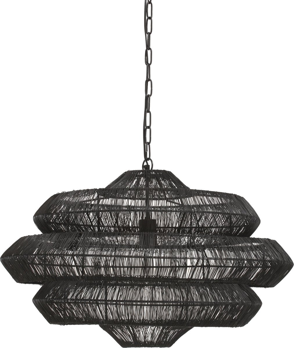 PTMD Jeff Hanglamp - H44 x Ø69 cm - Metaal - Zwart