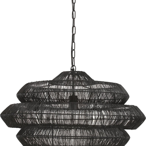 PTMD Jeff Hanglamp - H44 x Ø69 cm - Metaal - Zwart